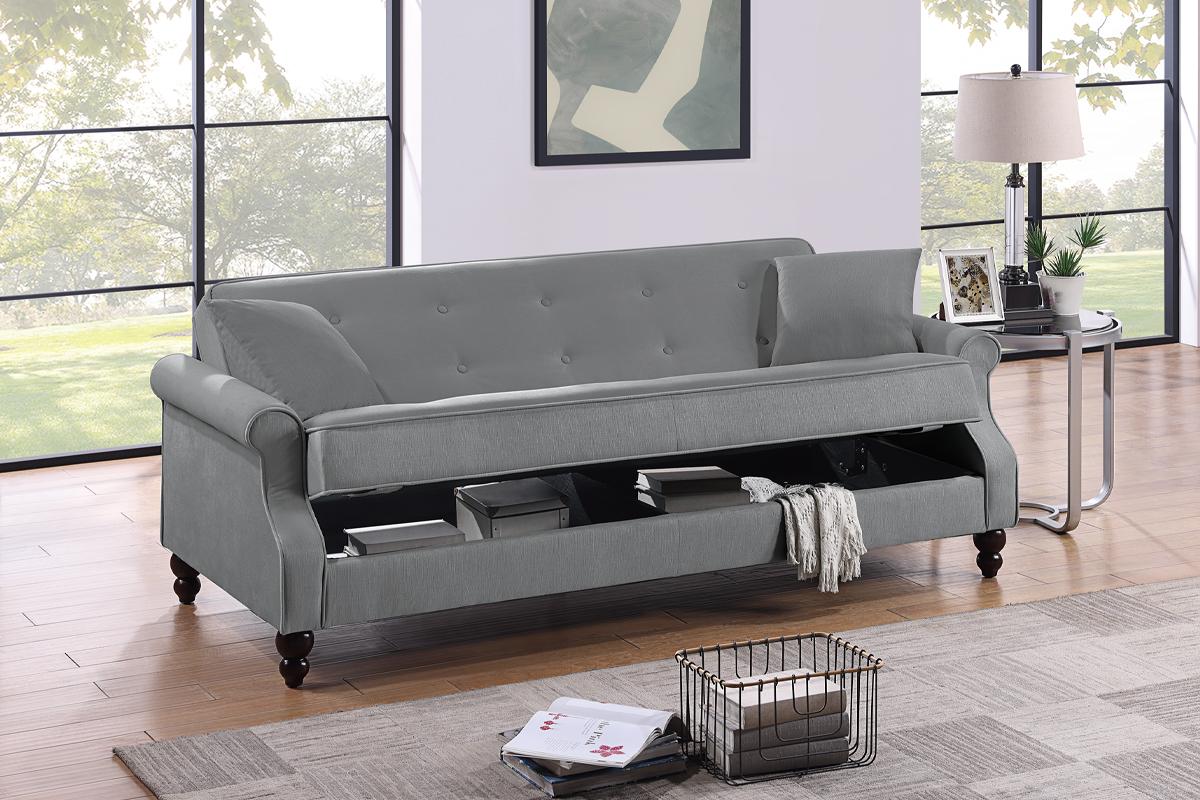 Adjustable Futon Sofa W/ Storage