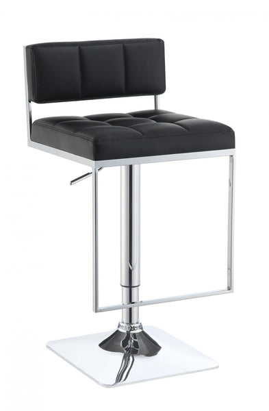 Low Back Black Leatherette Adjustable Swivel Bar Stool Astar