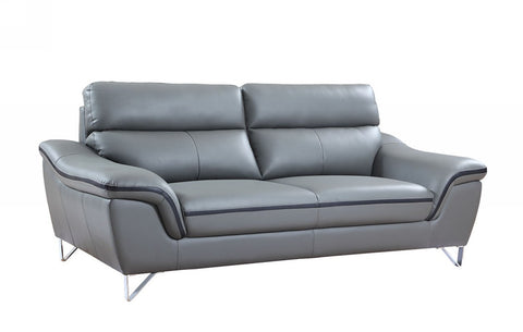 Contemporary Premium Leather Match Sofa - Gray