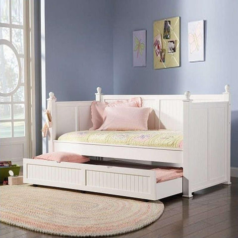 Linden Semi-Gloss White Twin Daybed with Trundle