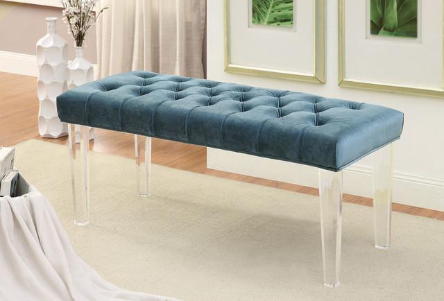 Mahony Upholstered Bench With Acrylic Legs
