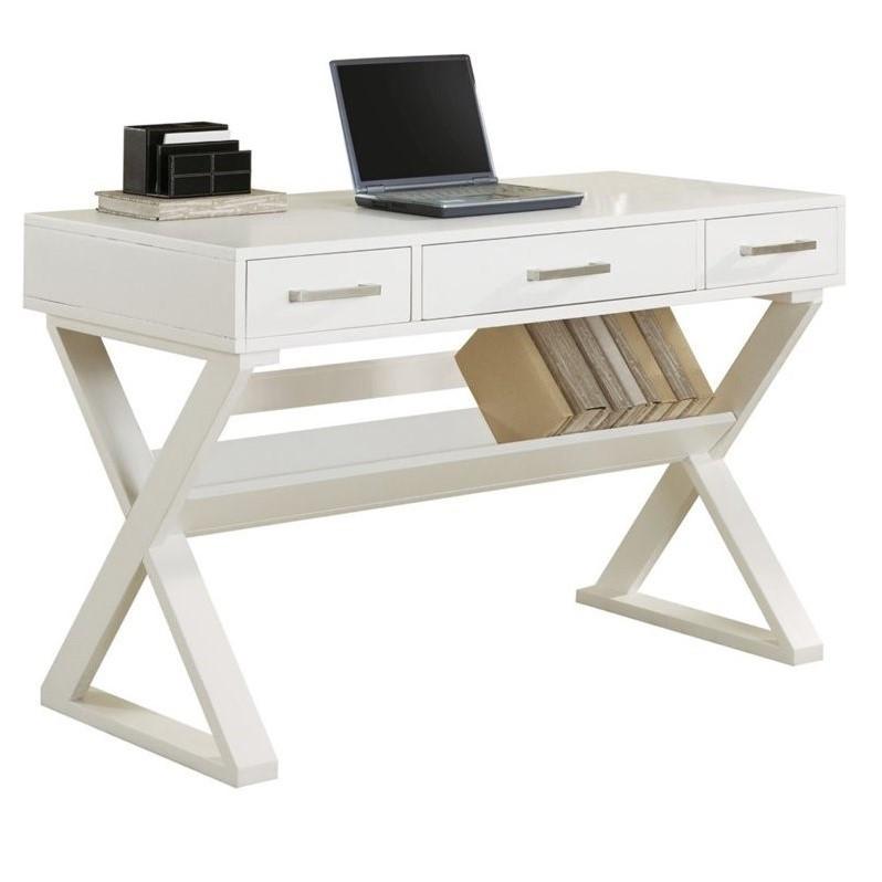 Contemporary 3 Drawer Desk with Criss Cross Legs