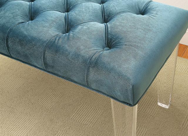 Mahony Upholstered Bench With Acrylic Legs