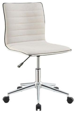 Dex Modern Fabric and Chrome Swivel Office Chair, White