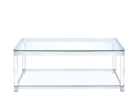 Contemporary Glass Top with acrylic legs Coffee Table