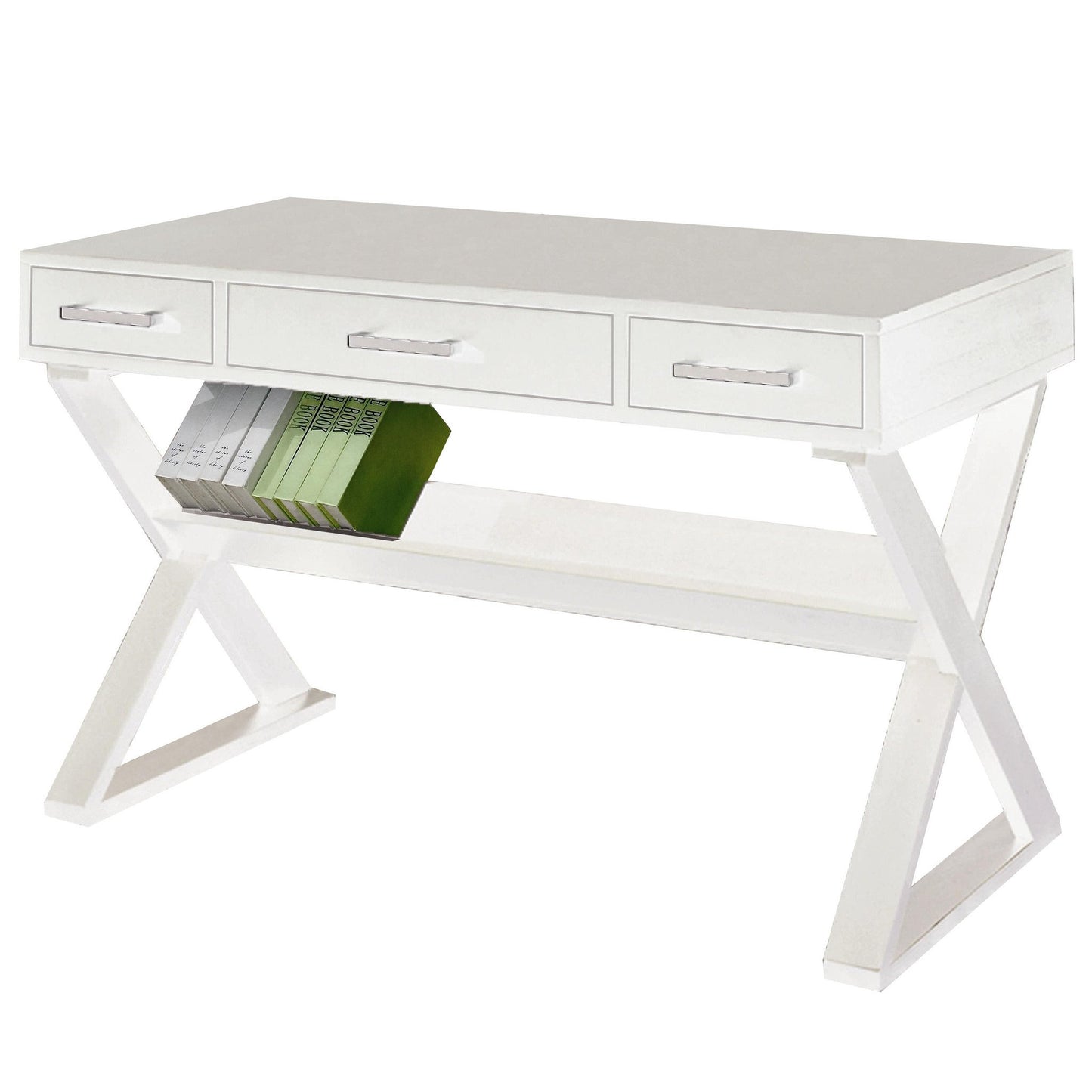 Contemporary 3 Drawer Desk with Criss Cross Legs