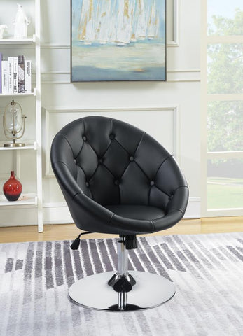 Black Quilted Swivel Chair