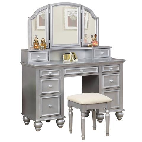 Athy Vanity Table with Bench Set, (Choose Color)