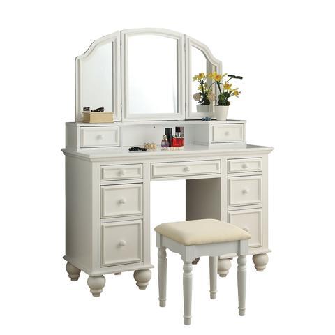 Athy Vanity Table with Bench Set, (Choose Color)