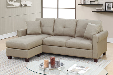 Classic 2 Piece Reversible Sectional Sofa in Beige