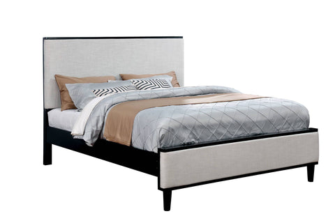 Mid Century Upholstered Bed, Black