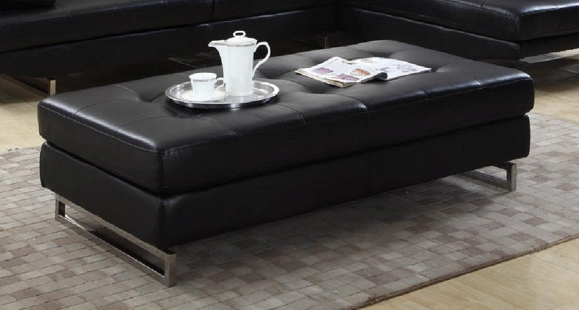 sectional With Adjustable Headrests, in Black