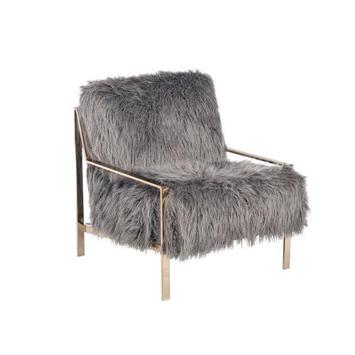 Faux Fur Champagne Metal Frame Chair (choose your Fabric)