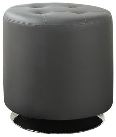 Circular Faux Leather Swivel Ottoman