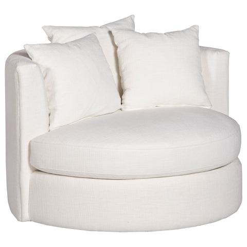 Contemporary Round Swivel Chair, (Choose Your Fabric & Color)