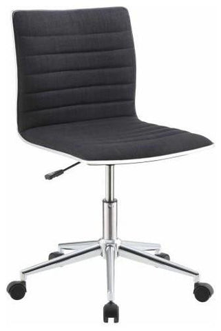 Dex Modern Fabric and Chrome Swivel Office Chair, Black