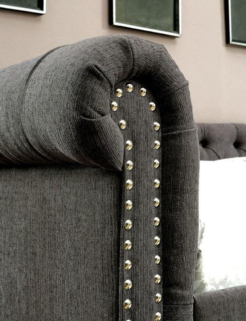 Tufted Daybed With Trundle, GRAY