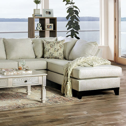 Birdie Transitional Sectional in Ivory