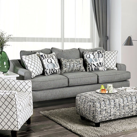 Verne Modern Fabric Sofa- Blue Grey
