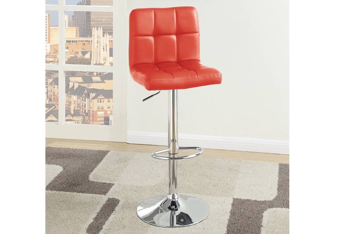 Red adjustable Swivel Bar Stool