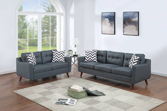 Sofa & Loveseat-Blue Gray