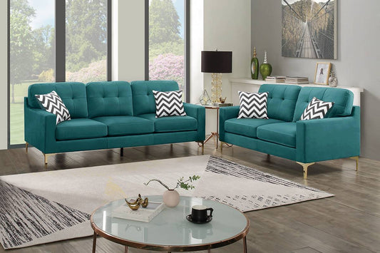 Sofa & Loveseat-Teal Blue