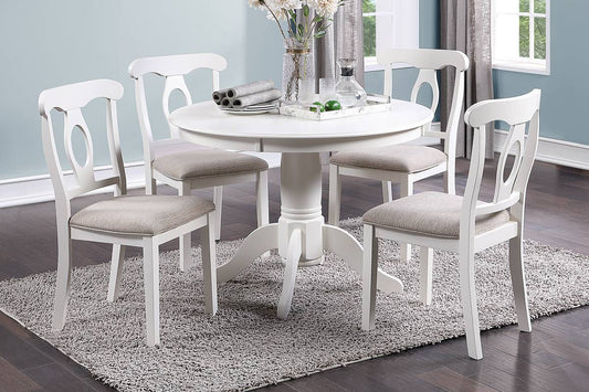 5-Pc Dining Set - Round - White