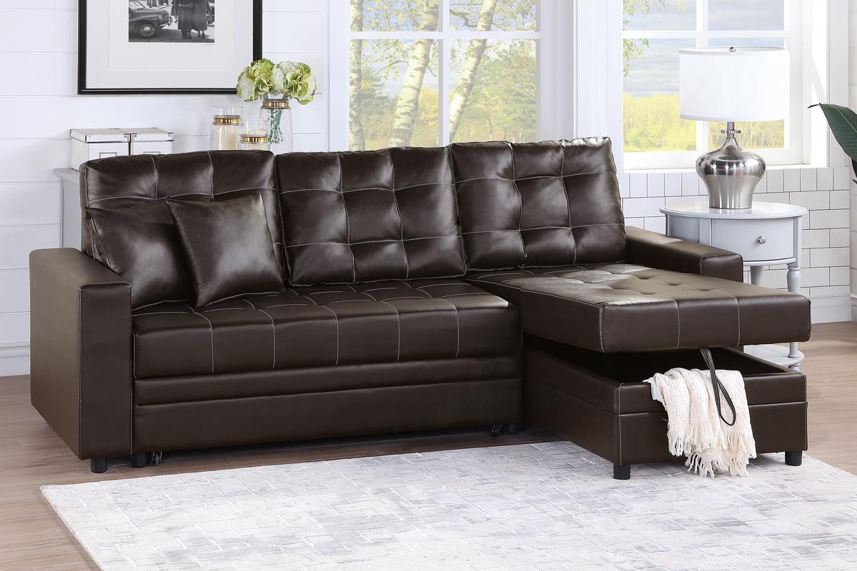 2-PCS Futon Sectional Set - Espresso