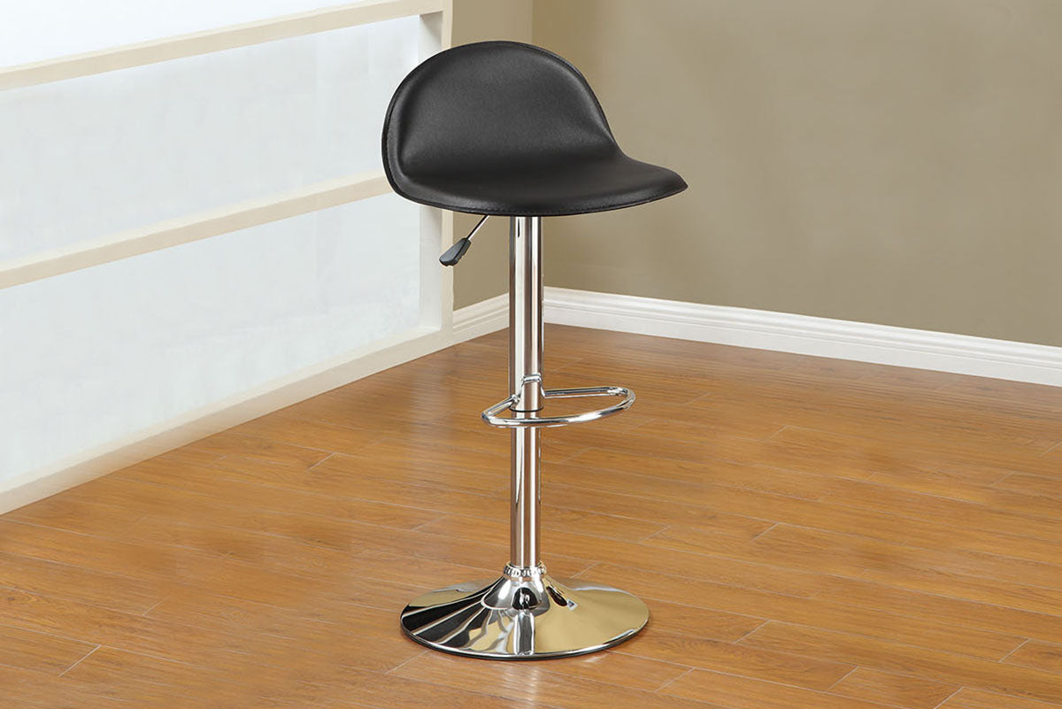 Low Back Adjustable Swivel Bar stool - Black - set of 2