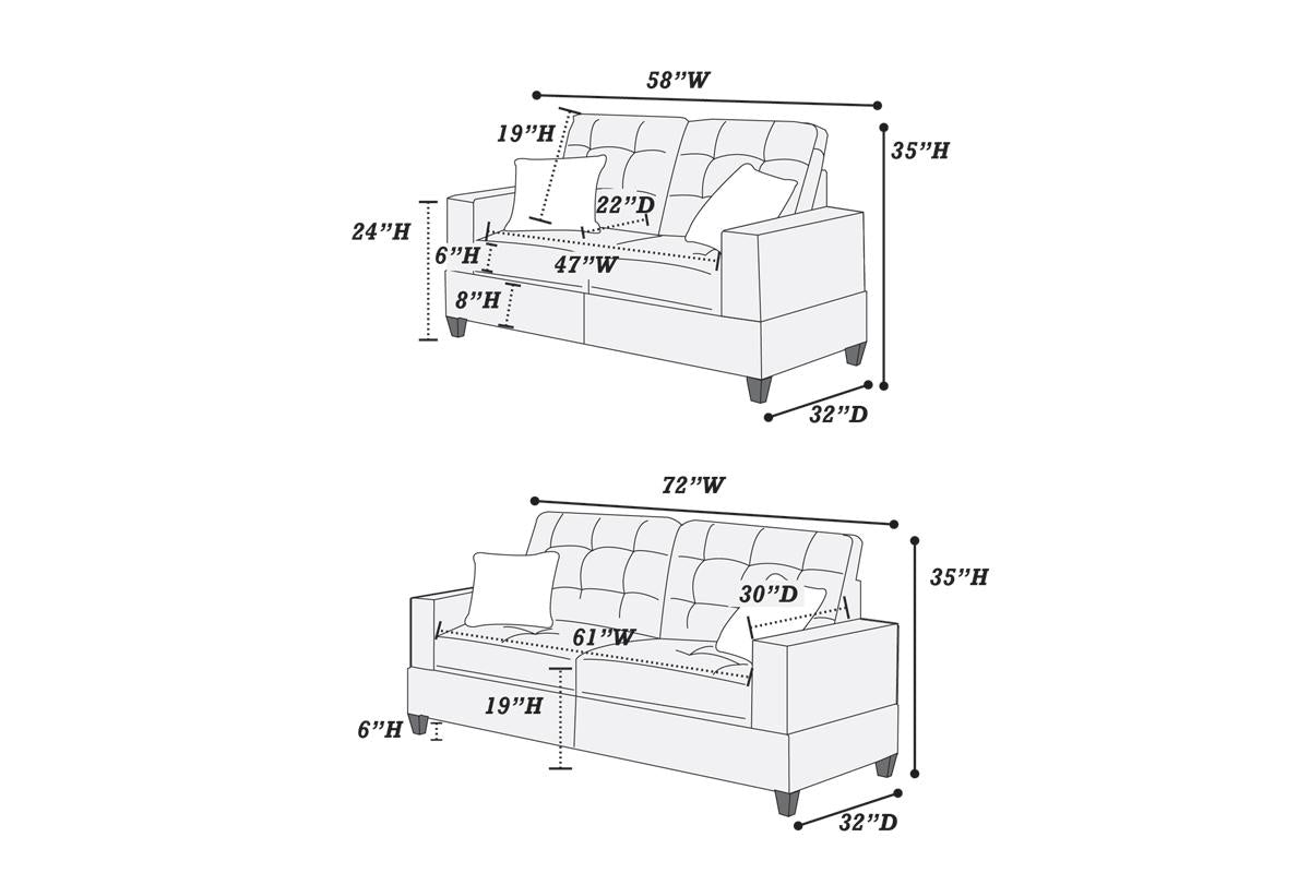 2-Piece Sofa Set Beige