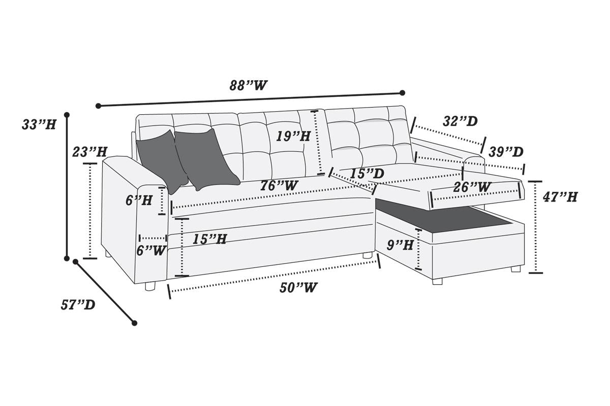 2-PCS Sectional Set - Ash Black