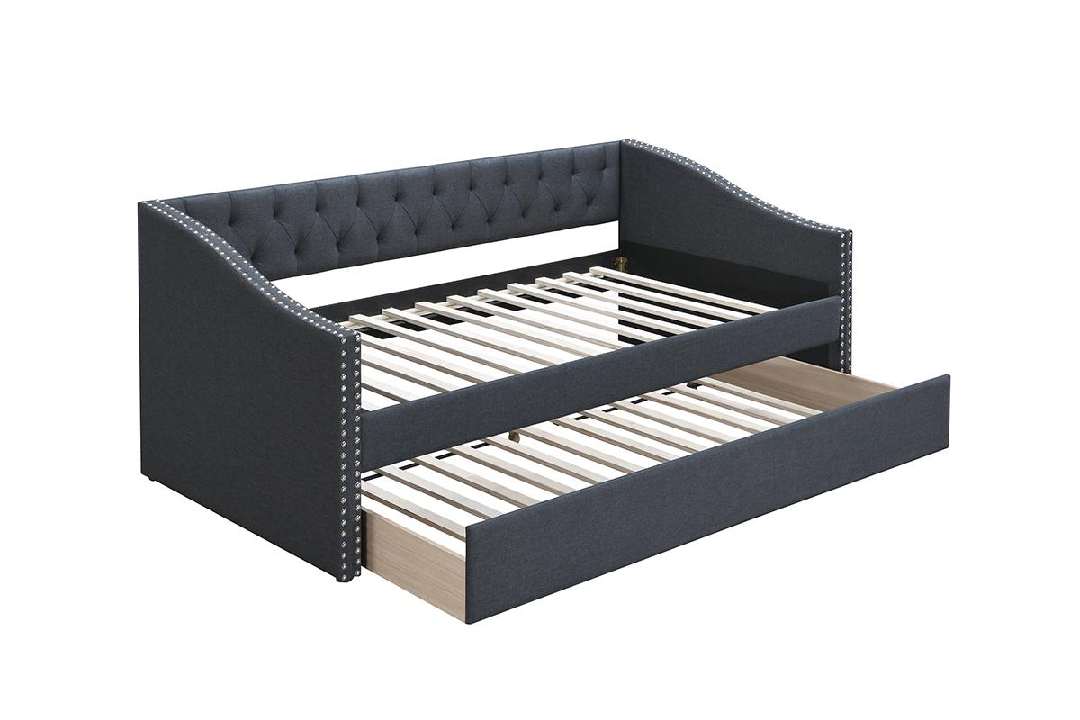 Day Bed - Charcoal Burlap