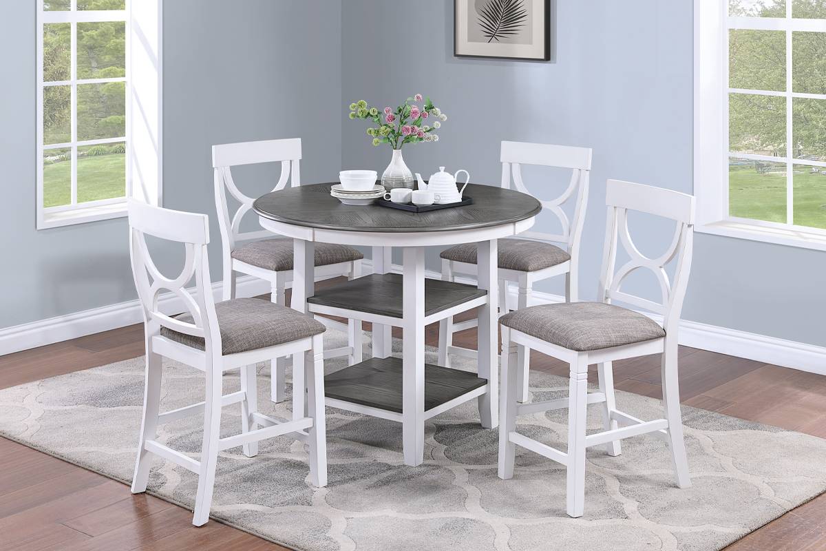 5-Pcs Counter Height Dining Set - White