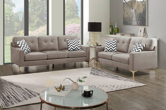 Sofa & Loveseat-Light Brown