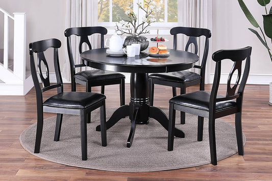 5-Pc Dining Set - Round - Black