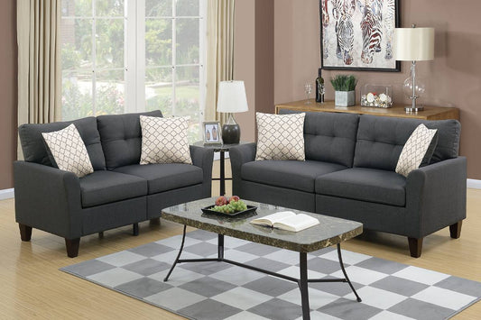 2-Piece Sofa Set Charcoal