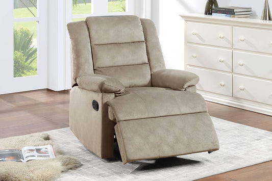 Recliner Chair - Beige Velvet