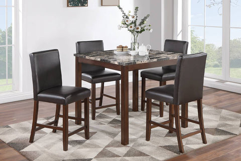 5-Pcs Counter Height Dining Set - Table + 4 Chairs