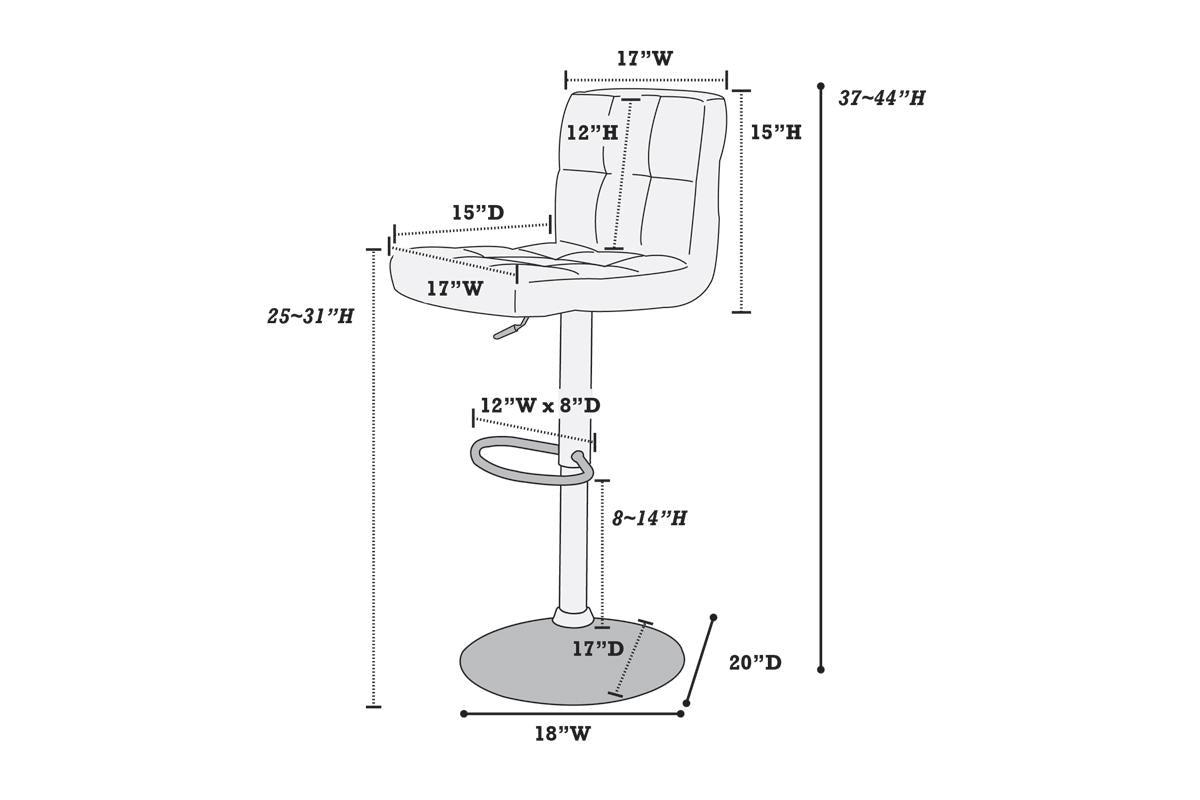 Red adjustable Swivel Bar Stool