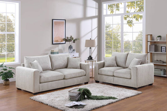 Sofa & Loveseat-Ivory