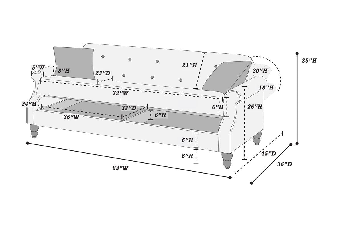 Adjustable Futon Sofa W/ Storage