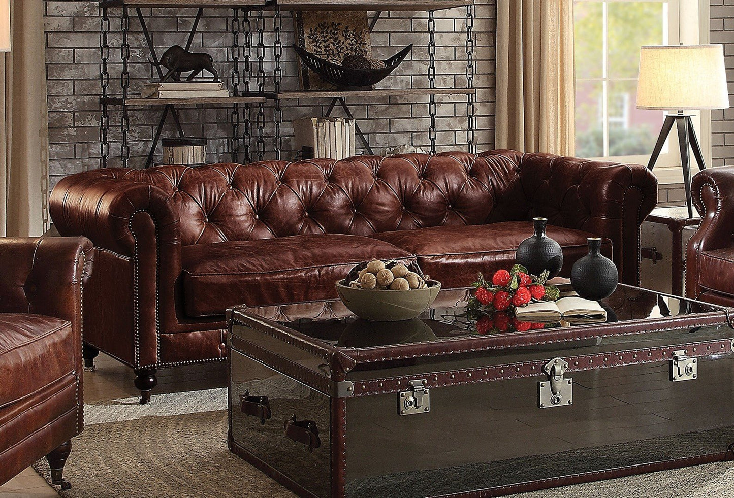 Vintage Brown Top Grain leather Sofa