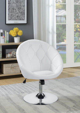 White Quilted Swivel Chair