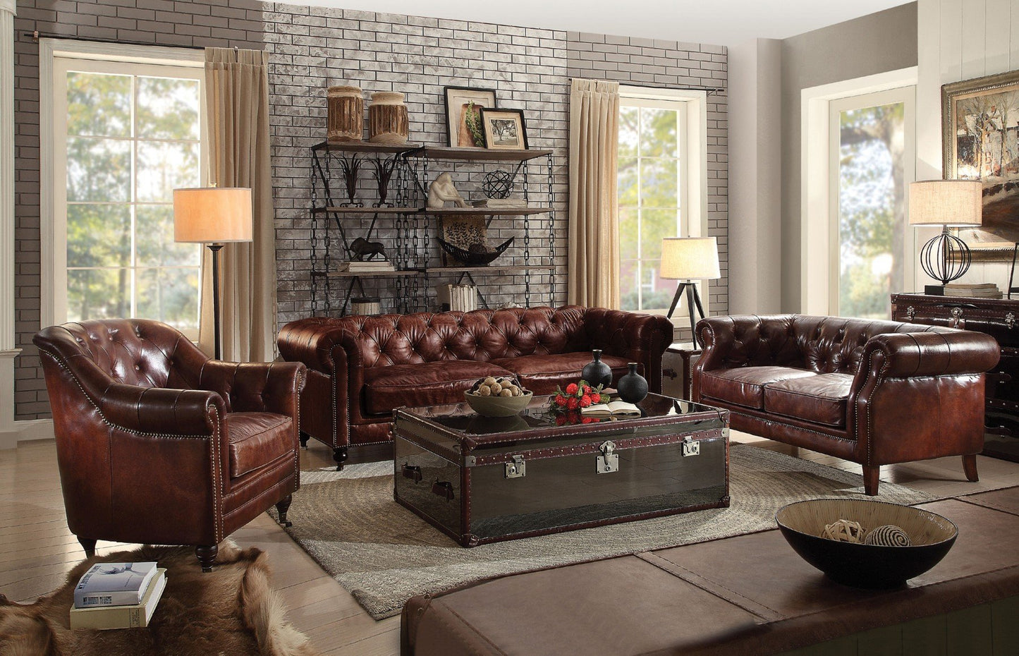 Vintage Brown Top Grain leather Sofa