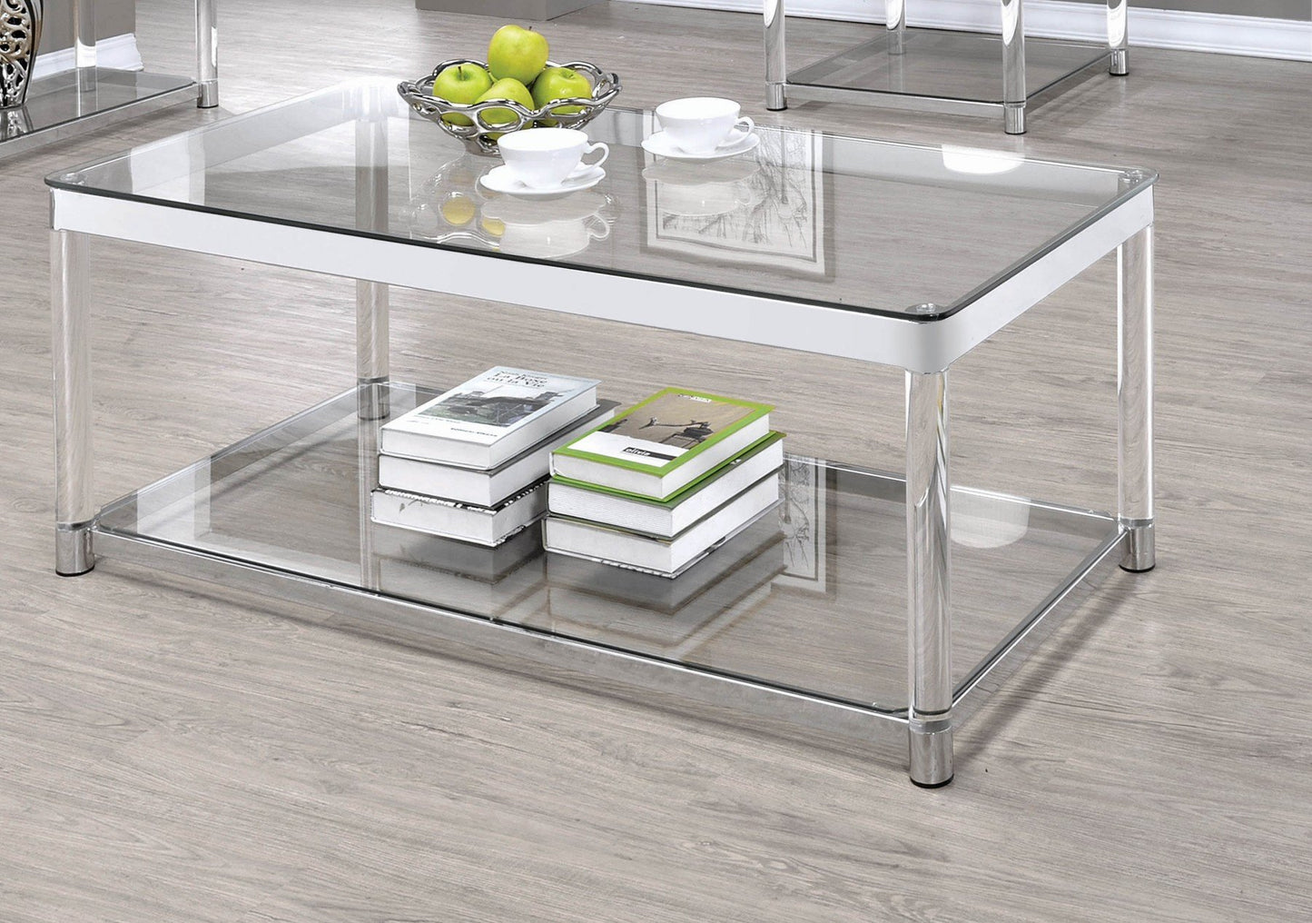 Contemporary Glass Top with acrylic legs Coffee Table