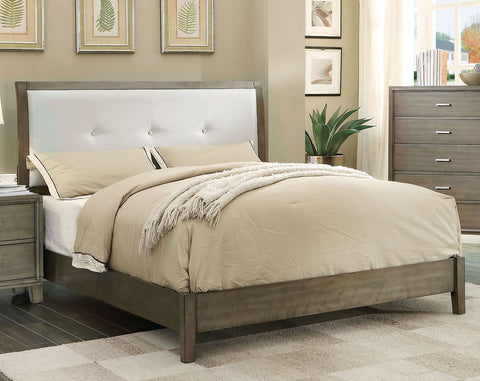 Enrico Bed, Weathered upholstered Gray