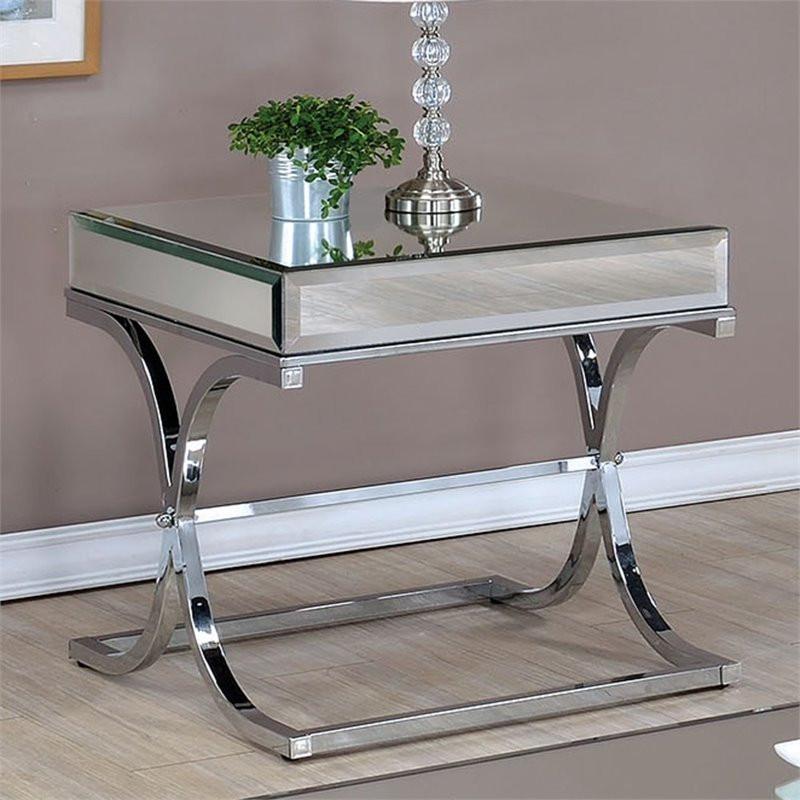 Mirrored End Table