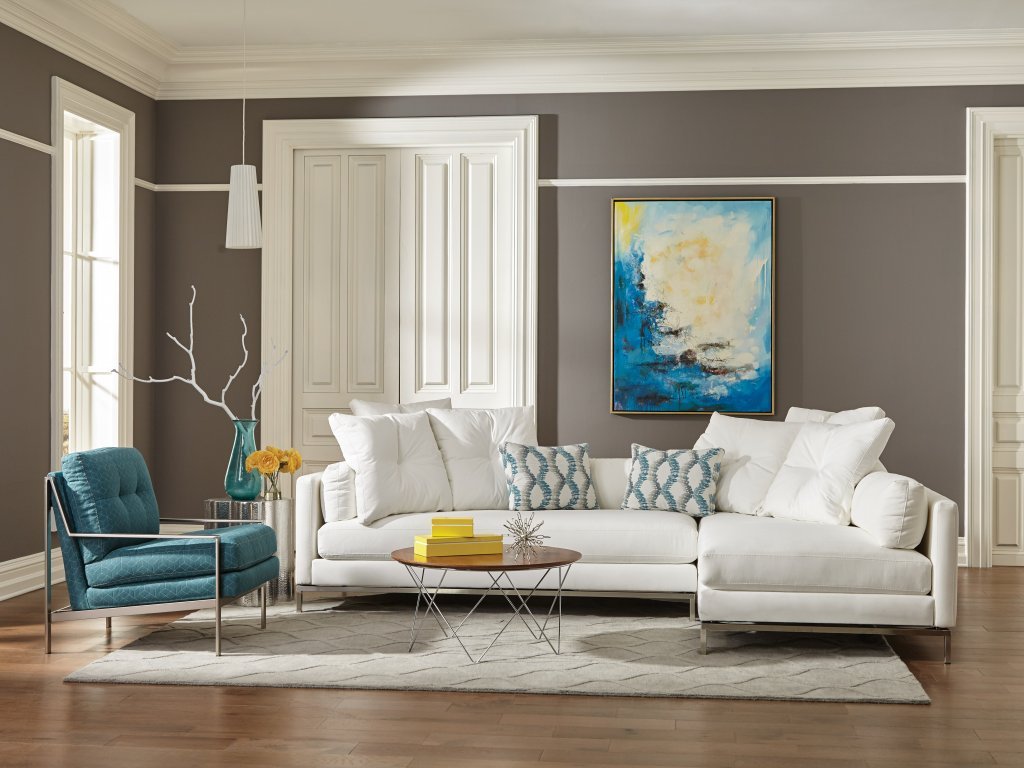 Avani Modern White Sectional (Choose Your Color & Fabric)