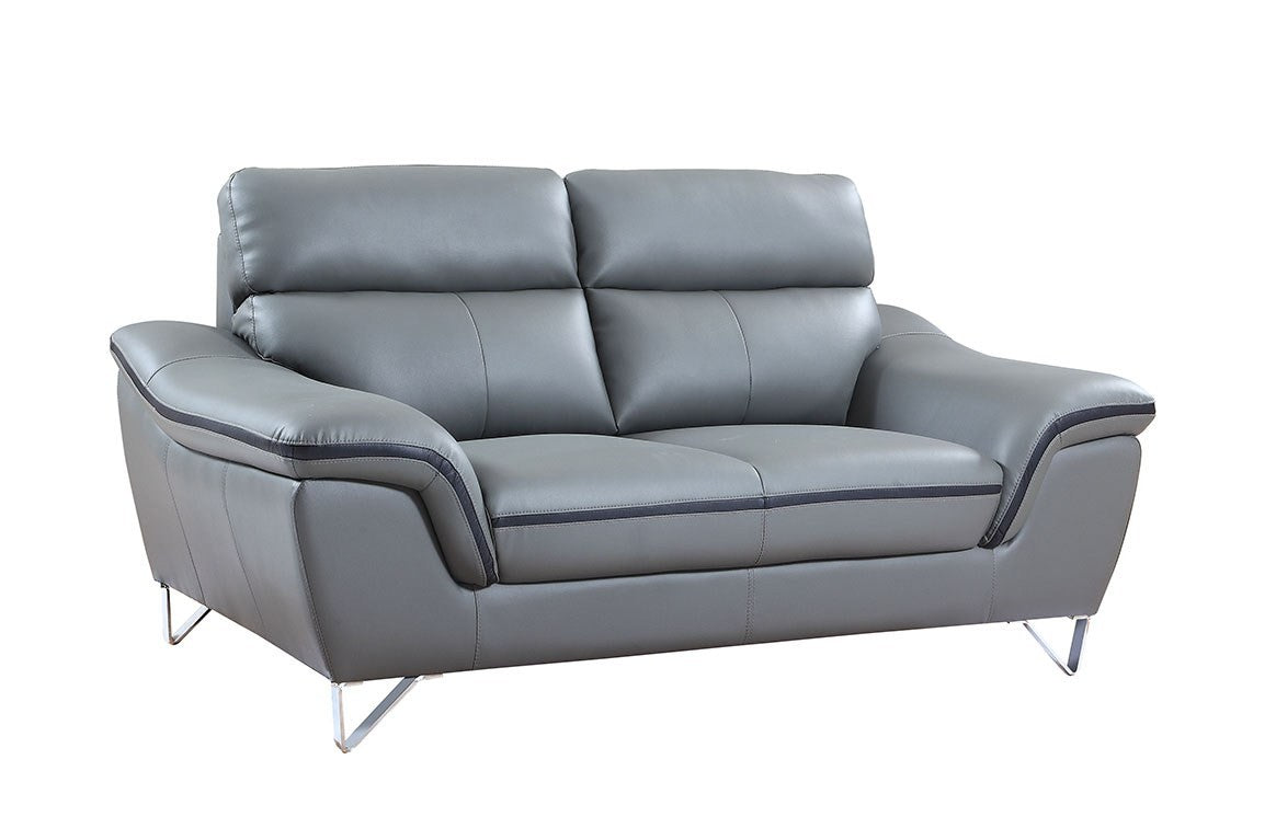 Contemporary Premium Leather Match Sofa - Gray