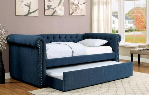 Tufted Daybed With Trundle, Dark Teal